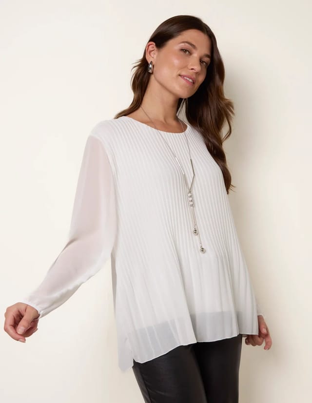 Blue Vanilla Pleated Blouse - 3