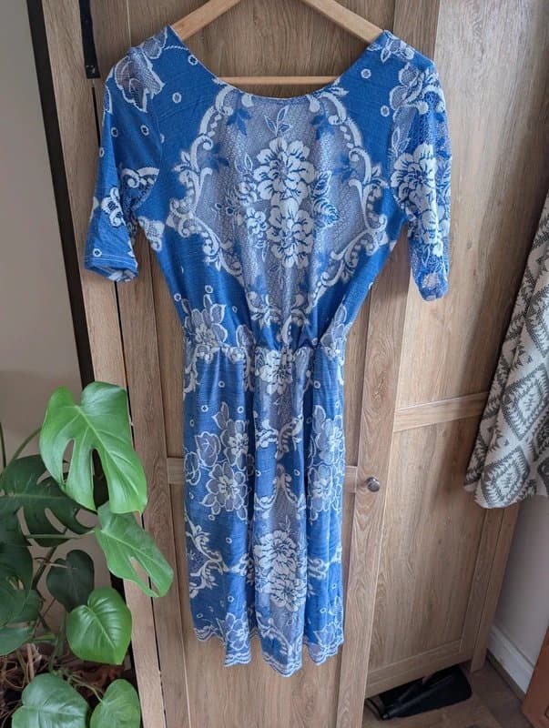 ASOS ASOS Blue Lace Midi Dress