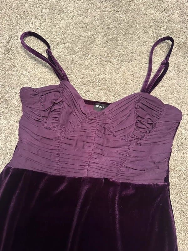 ASOS ASOS Luxe velvet strappy mini dress bodycon fit