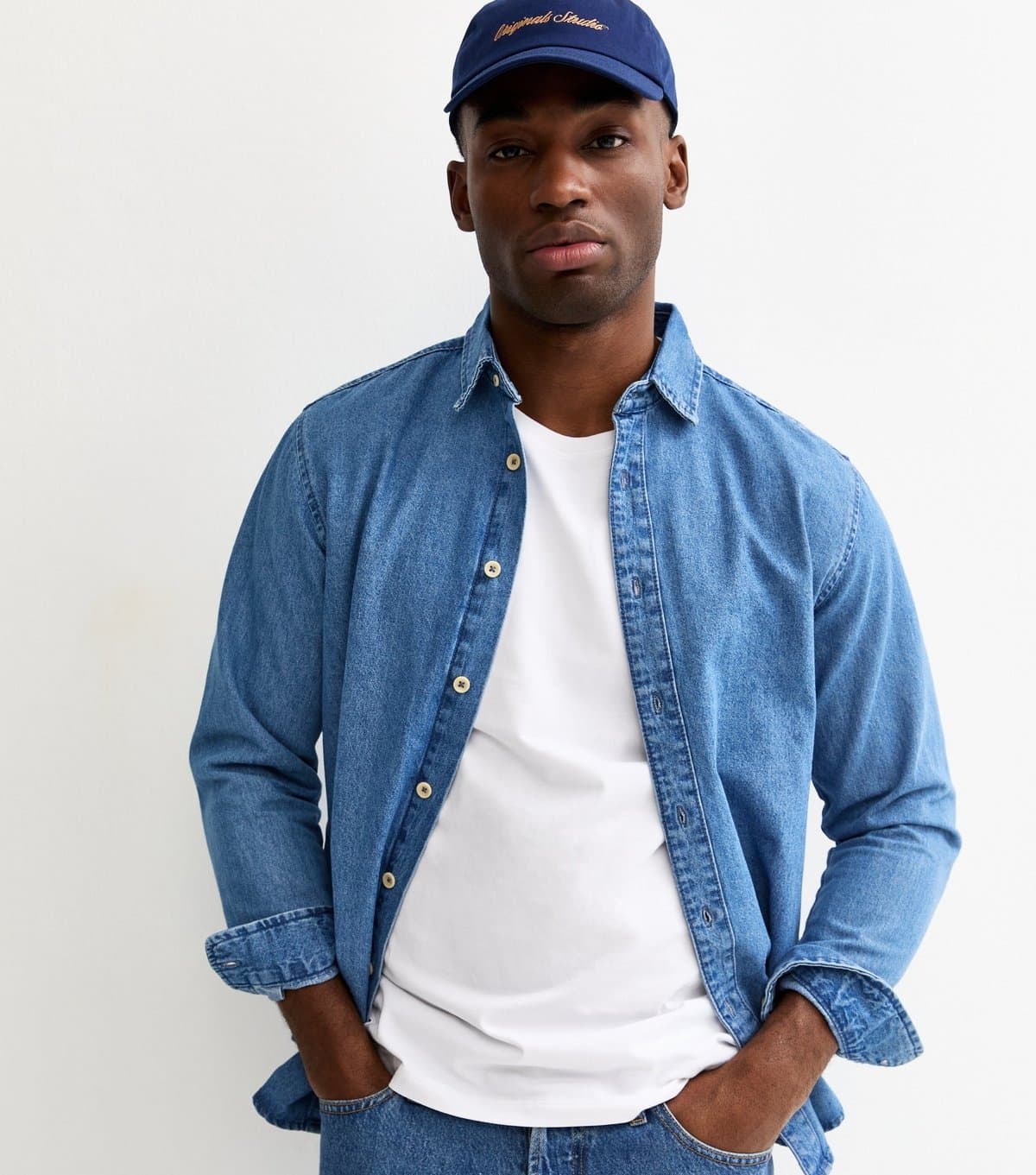 Jack & Jones Men's Jack and Jones Mid Blue Wash Denim Shirt Jack & Jones New Look
