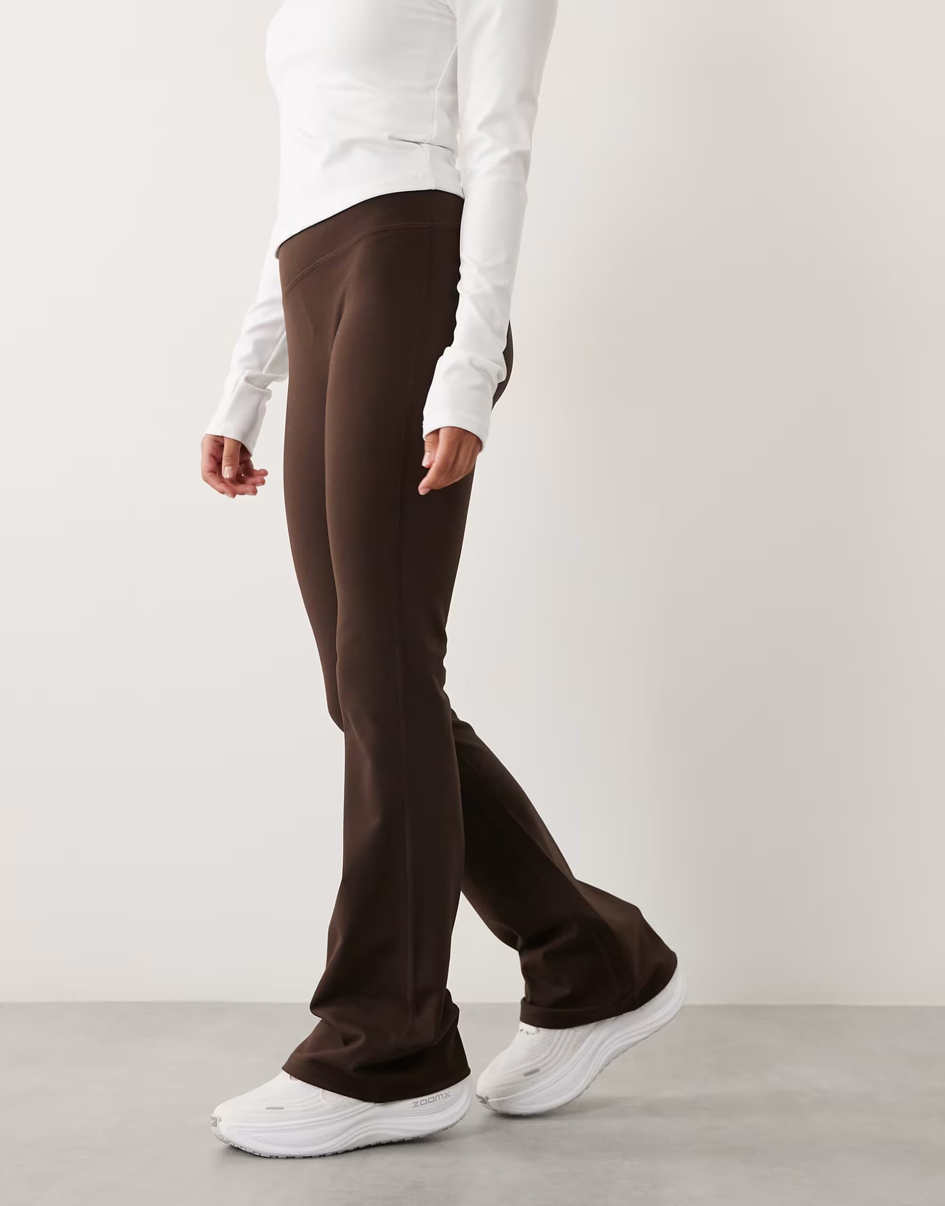 ASOS 4505 Petite Icon soft touch high waist slim kick yoga legging in chocolate