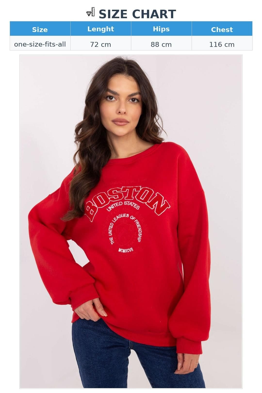 Love Lace Love Lace Women's Cotton Polyester Casual Insulated Sweatshirt in Red - 4