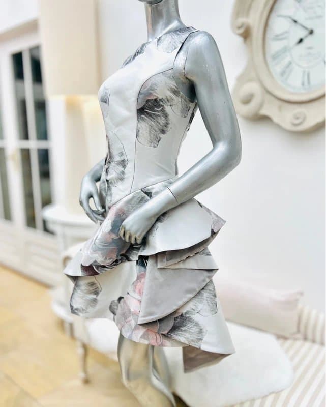 Coast Coast Silver Tara Print Jacquard Dress 12