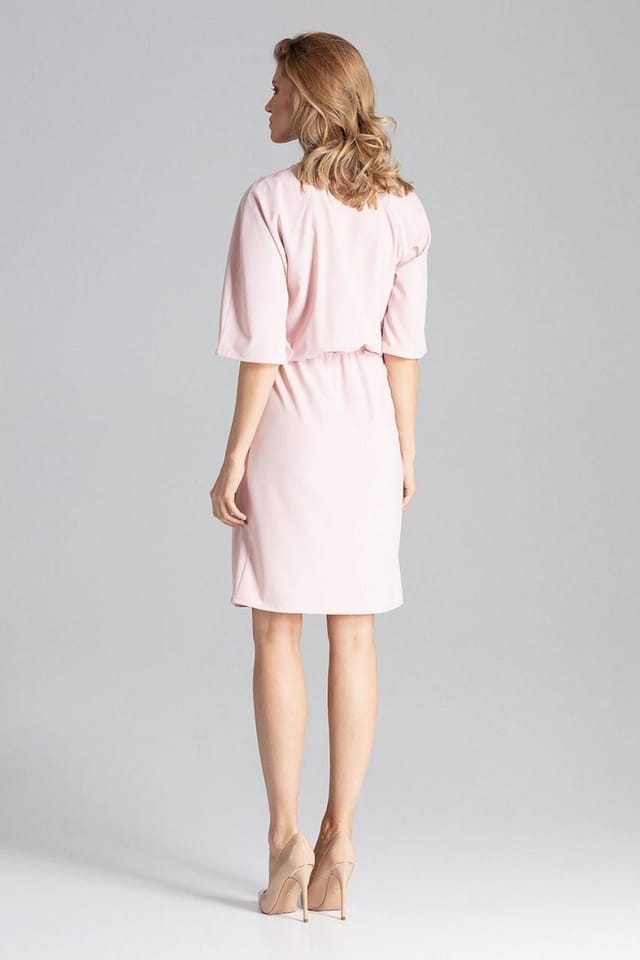 Love Lace Love Lace Women's Delicate Knee Length Raglan Sleeve Dress in Pink - 3