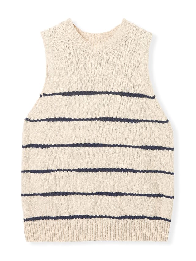 Celtic & Co Celtic & Co Women's Drop Stitch Knitted Vest Top in Dark Navy - 2