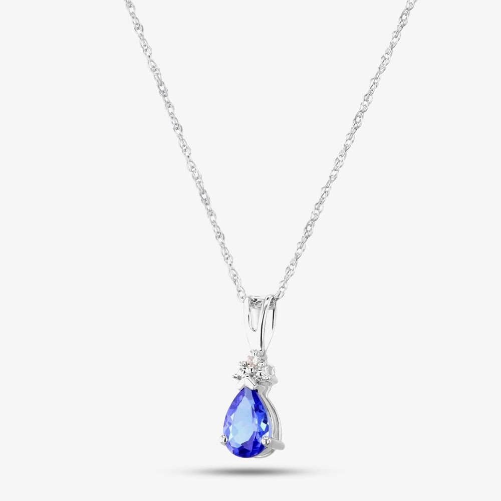 T.H.Baker T.H.Baker Blue Tanzanite Tear Drop Pendant Necklace