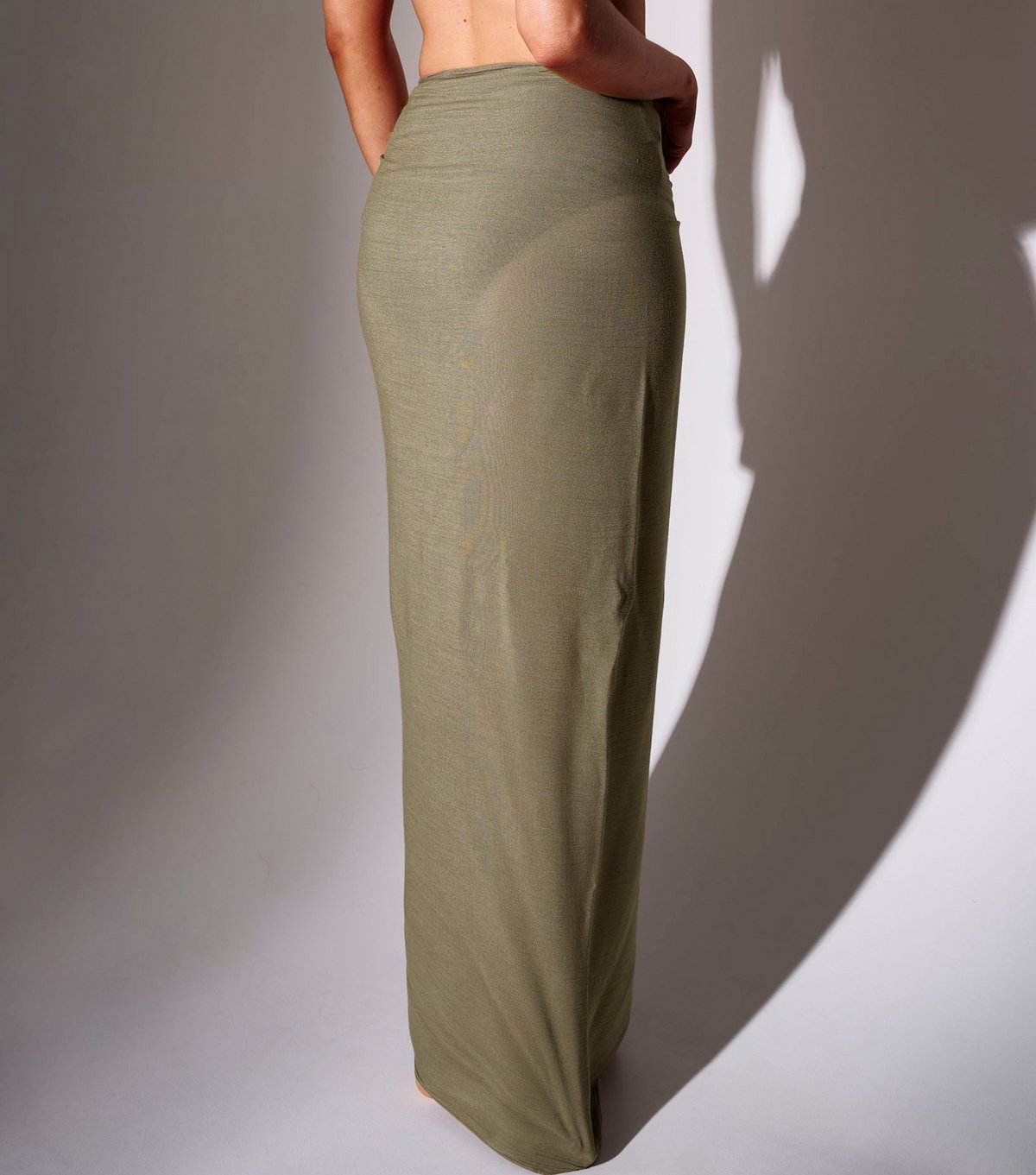 South Beach Women's Khaki Crinkle Texture Fringed Sarong South Beach New Look - 4