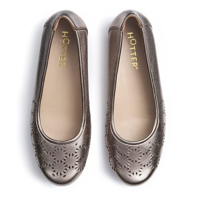 Hotter Hotter Women's 'Swan' Slip On Shoes with Hidden Wedge in Rose Gold - 3