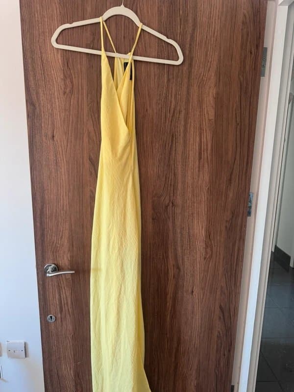 ASOS Design Butter yellow satin maxi dress