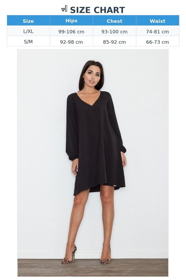 Love Lace Love Lace Women's Loose Fit Delicate Dress With Pointed Neck in Black - 3