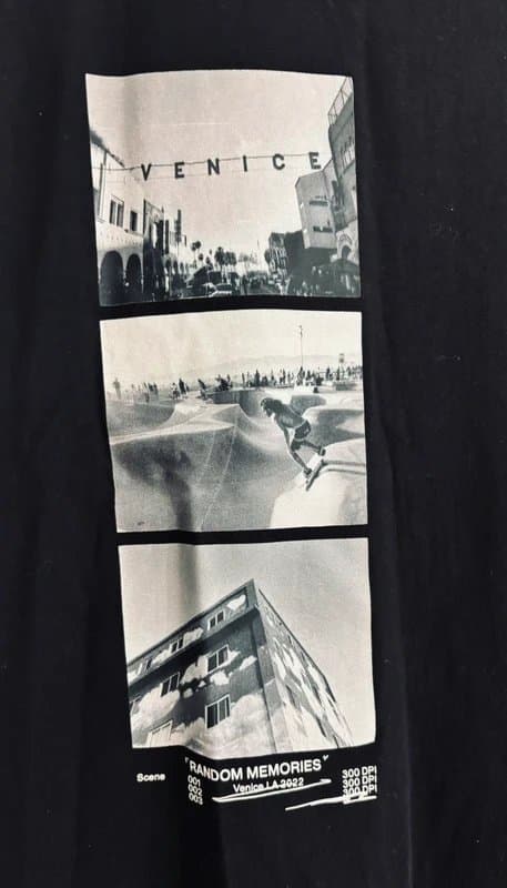 Bershka Men’s Bershka Black Graphic T Shirt Venice Print XL