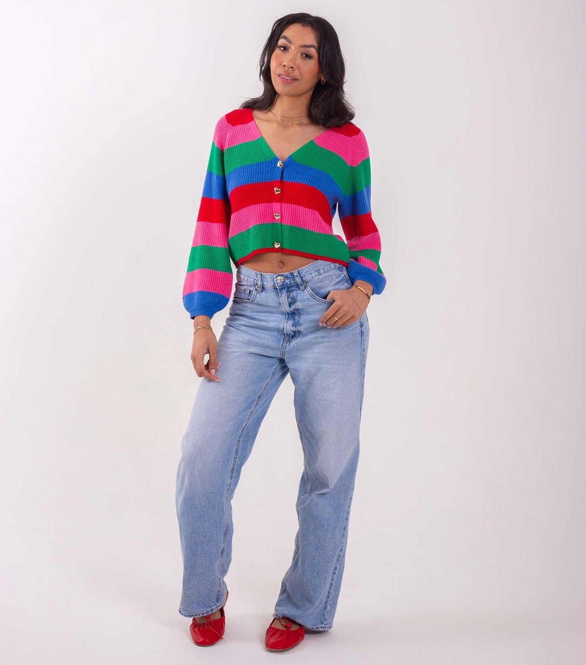 Sunshine Soul Women's Multi Colour Striped Cropped Cardigan Sunshine Soul New Look - 2