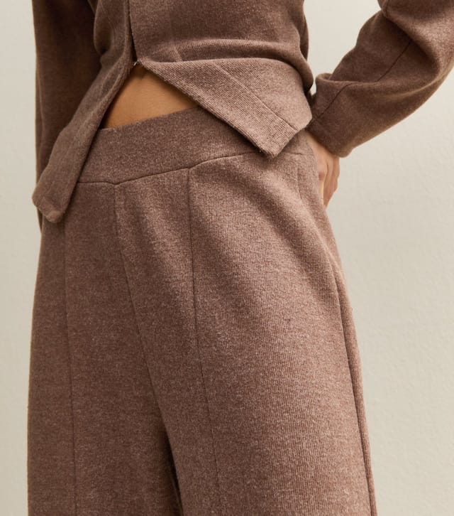 New Look Women's Dark Brown Soft Touch Wide Leg Trousers New Look - 2