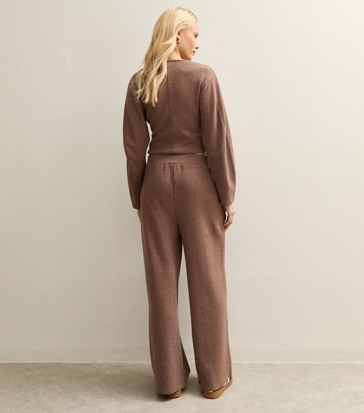 New Look Women's Dark Brown Soft Touch Wide Leg Trousers New Look - 4