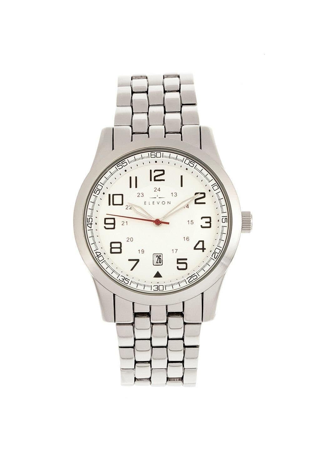 Elevon Elevon Men's Garrison Bracelet Watch with Date in White