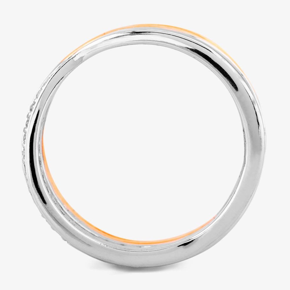 Rosa Lea Rosa Lea Women's Pave Cross-Over Double Ring BJ-R2686CRG 54 in Silver - 3