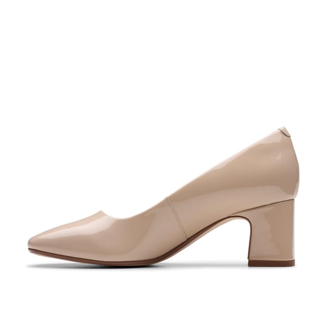Clarks Clarks Women's Fernie Court Sand Patent Court Shoes, Slip Ons, Heels in Beige - 2