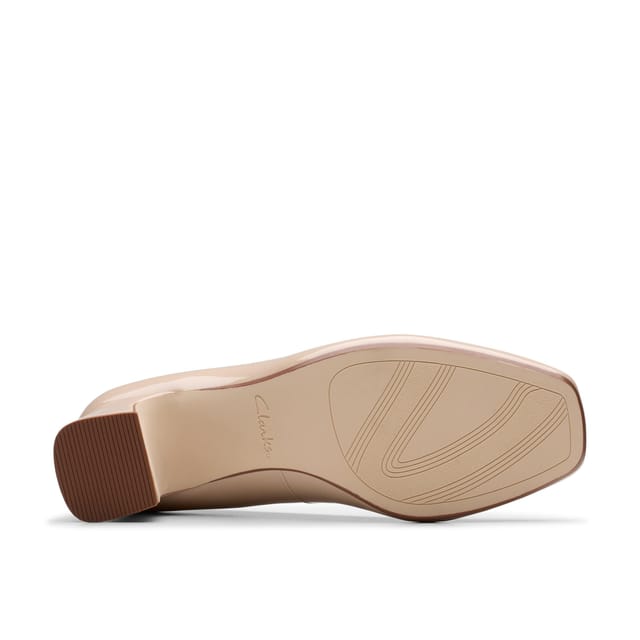 Clarks Clarks Women's Fernie Court Sand Patent Court Shoes, Slip Ons, Heels in Beige - 3