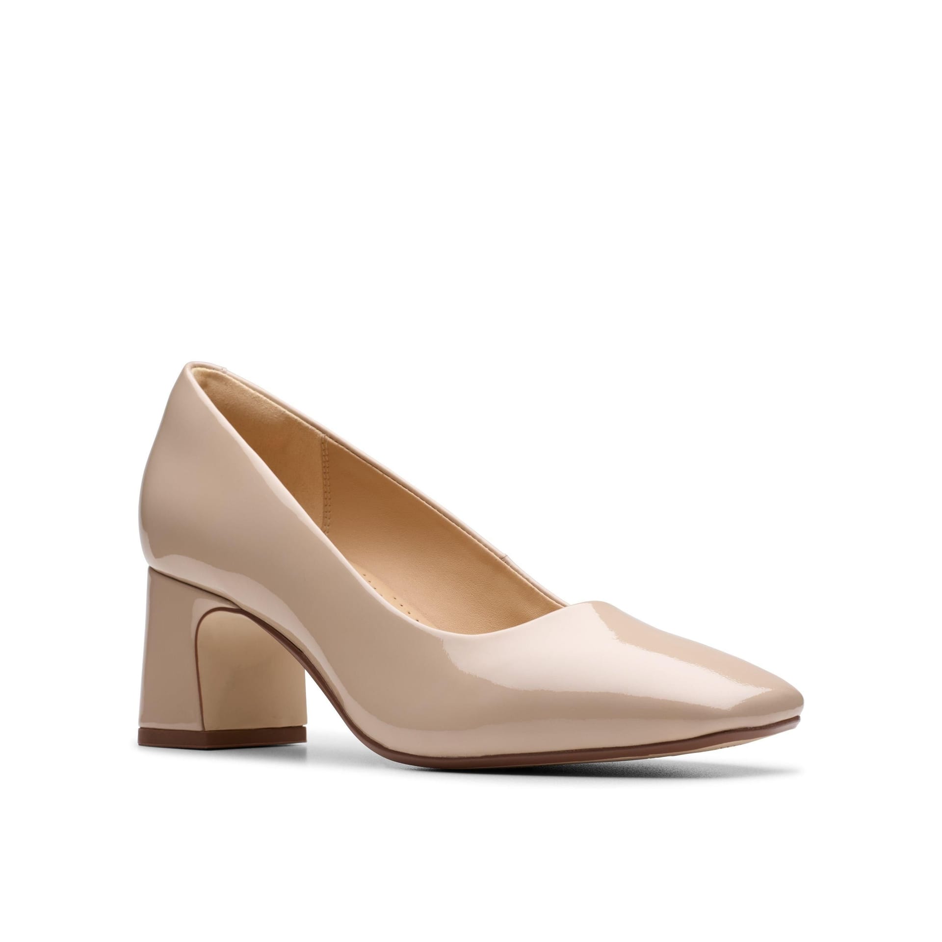 Clarks Clarks Women's Fernie Court Sand Patent Court Shoes, Slip Ons, Heels in Beige - 4