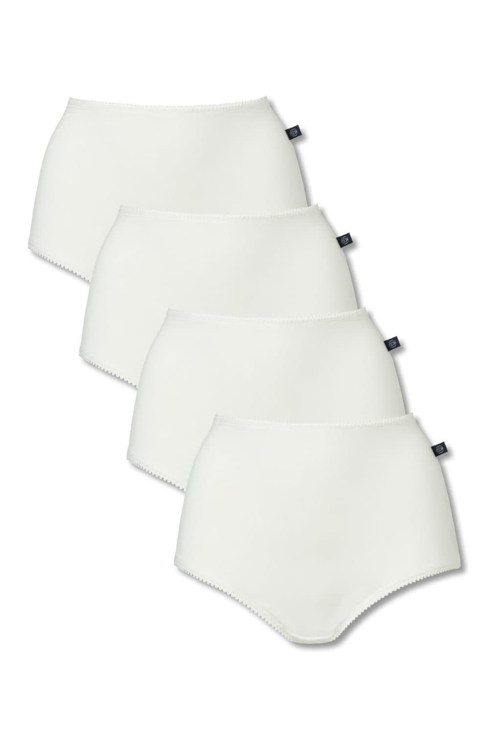 British Boxers British Boxers Women's Pack of Four "Ivory" Bamboo Full Briefs in Off-White