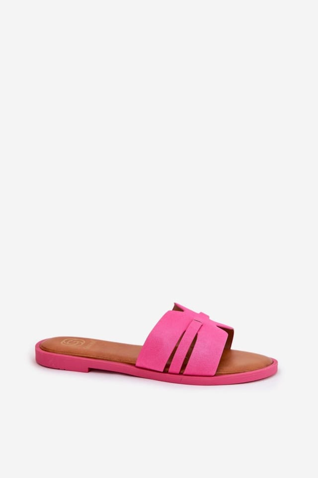 Love Lace Love Lace Women's Classic Suede Flat Heel Sandals with Cutout Strap Daily Comfort in Pink - 2
