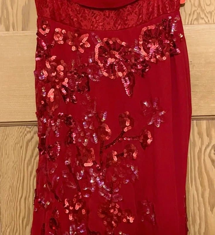 Starlet New stunning Starlet Bardot maxi dress size 8 thigh split beaded fringing RRP £170