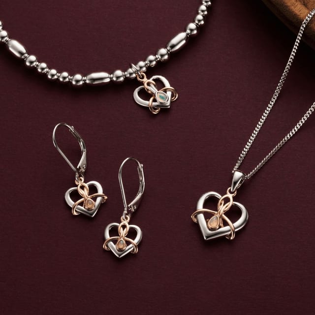 Clogau Clogau Women's Forever Yours Sterling Silver Dwynwen Drop Earrings with Opals in Metallics - 3