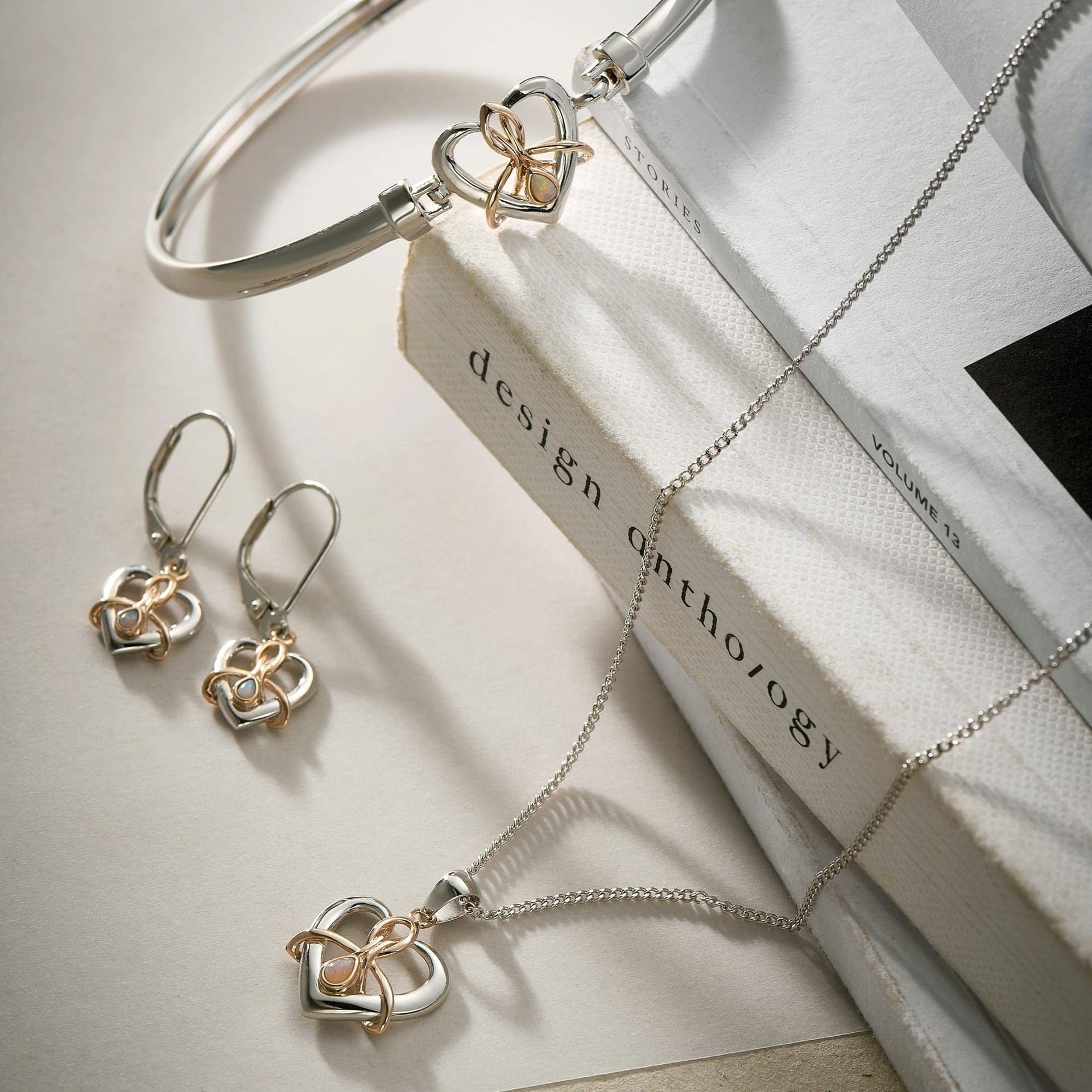 Clogau Clogau Women's Forever Yours Sterling Silver Dwynwen Drop Earrings with Opals in Metallics - 4