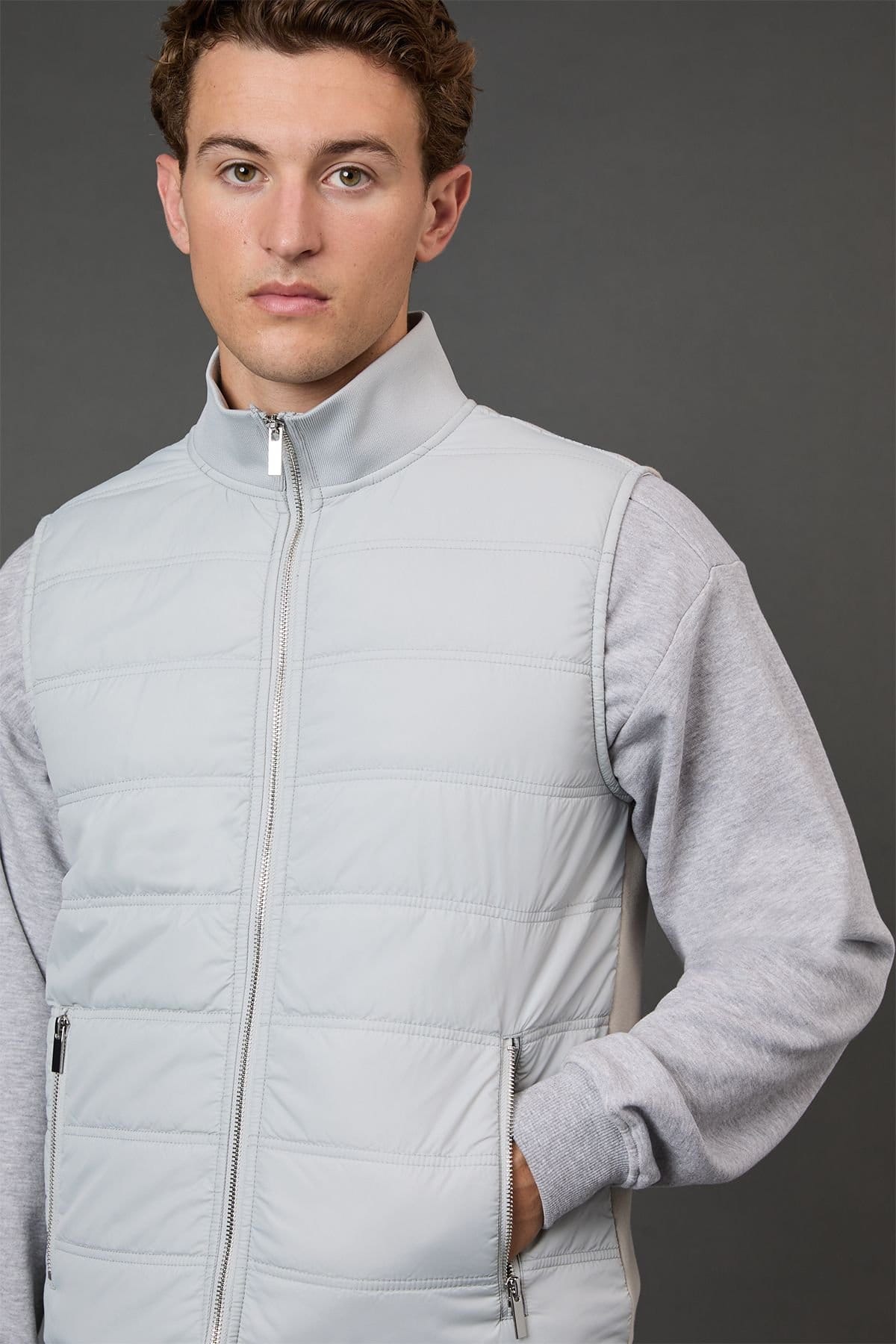 Burton Burton Men's Hybrid Quilted Gilet in Light Grey - 4