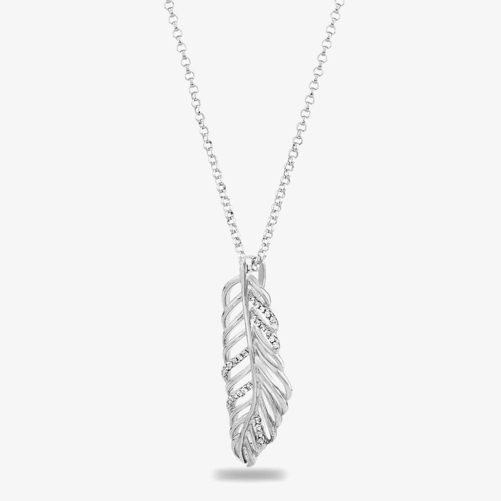 Rosa Lea Rosa Lea Women's Pave Large Leaf Pendant AE-950732NA in Silver - 2