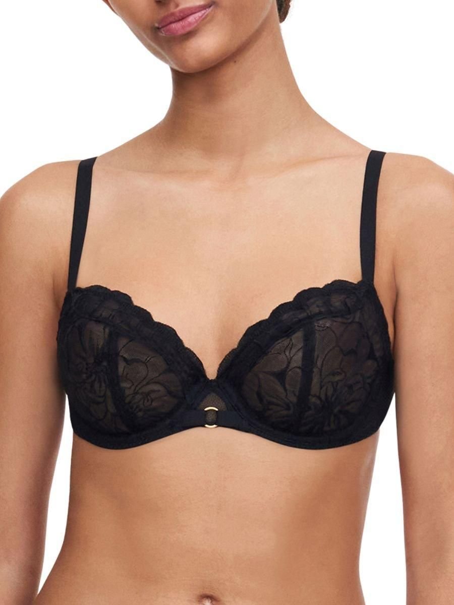 Chantelle Chantelle Women's Fleurs Covering Underwired Bra in Black - 2