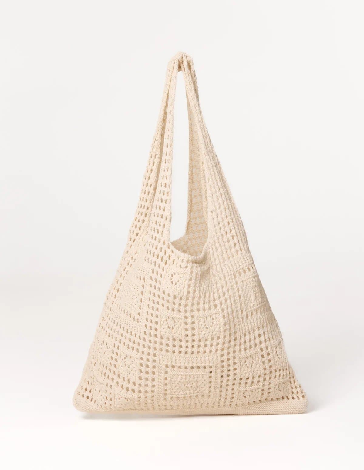 Blue Vanilla Blue Vanilla Beige Crochet Knit Pattern Bag