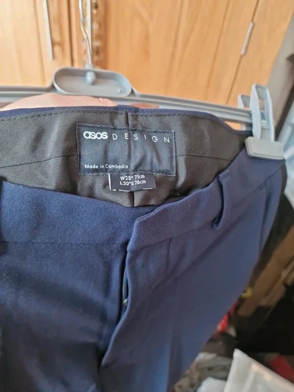 ASOS Asos design super skinny tuxedo in navy suit trousers