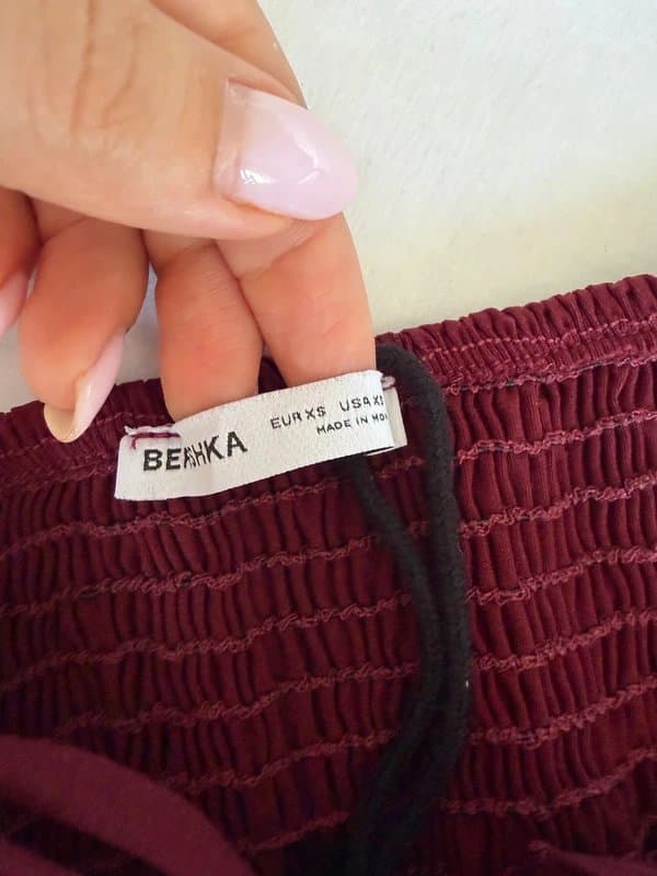 Bershka Bershka Corset Burgundy Top, Size XS