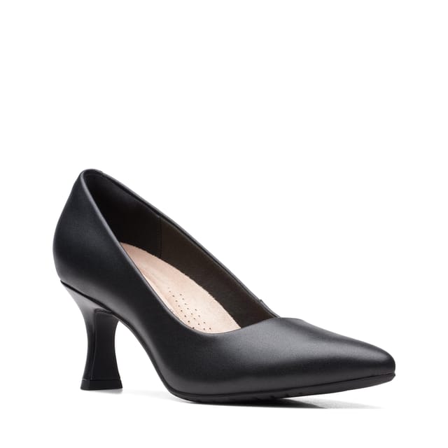 Clarks Clarks Women's Kataleyna Gem Black Leather Heels - 2
