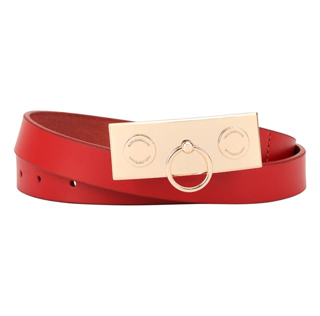 Paul Costelloe Paul Costelloe Women's Wanda Leather Belt in Red - 2