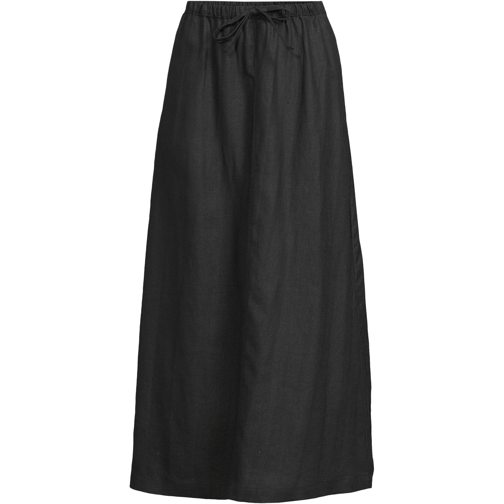 lands end Lands' End Women's Drawstring Linen Skirt in Black - 2