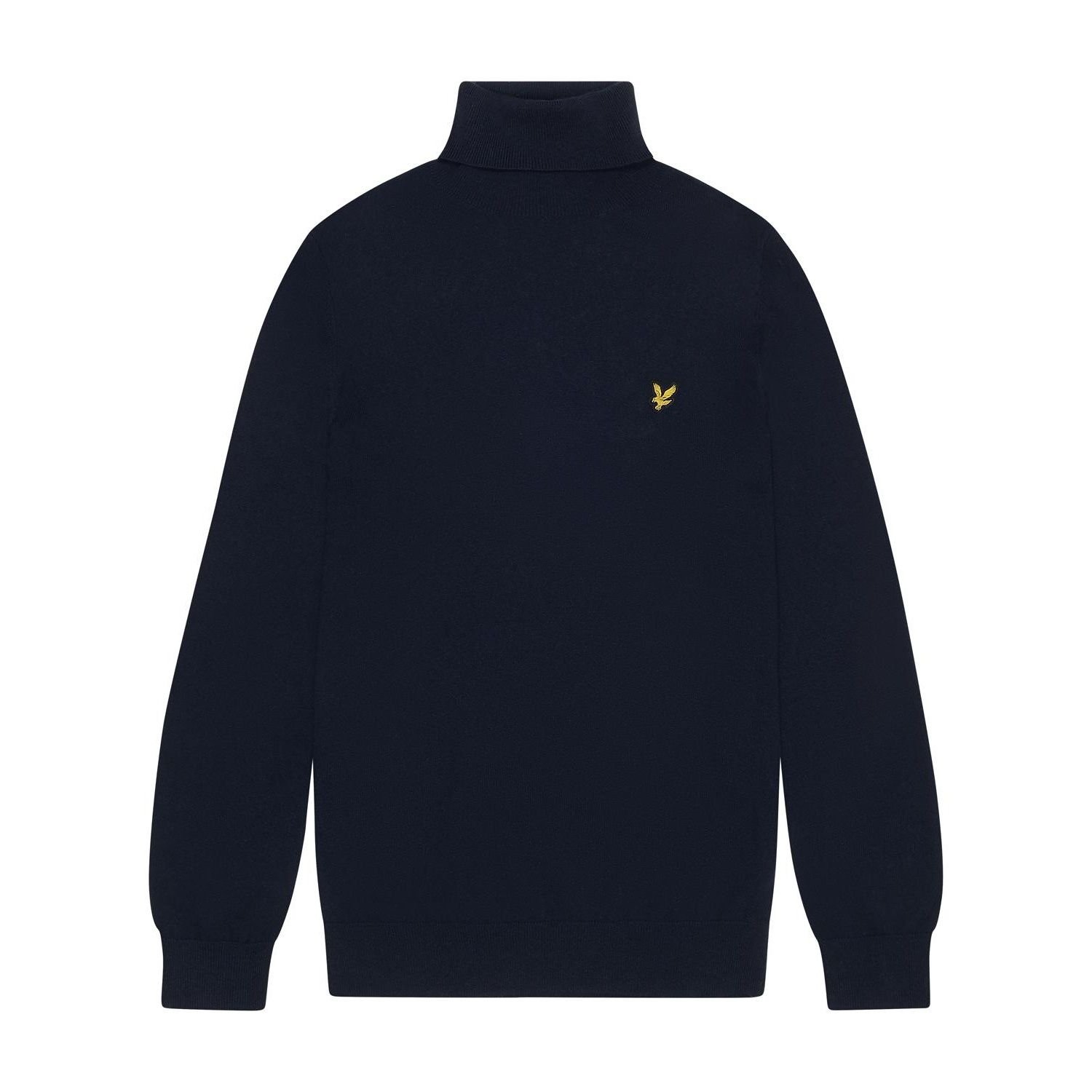 Lyle & Scott Lyle & Scott Men's Cotton Merino Turtle Neck Jumper in Dark Navy - 3