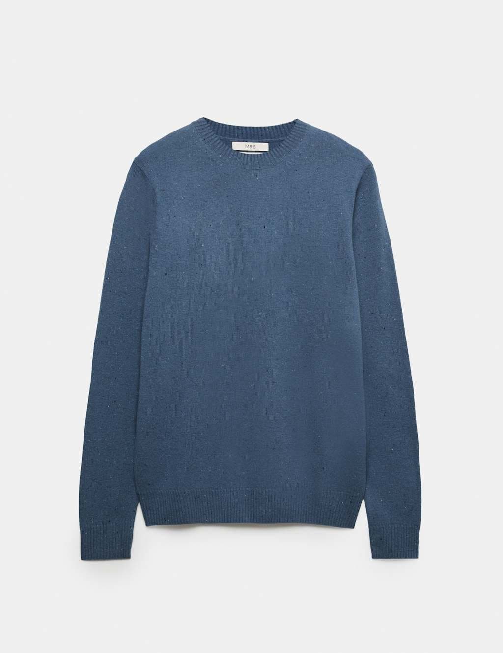 Marks & Spencer M&S Pure Lambswool Crew Neck Jumper Dusty Blue