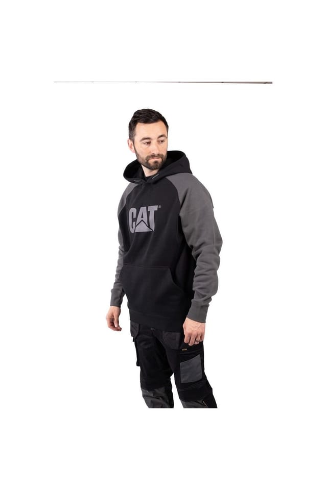 Caterpillar Caterpillar Men's Raglan Hooded Sweatshirt in Black - 3