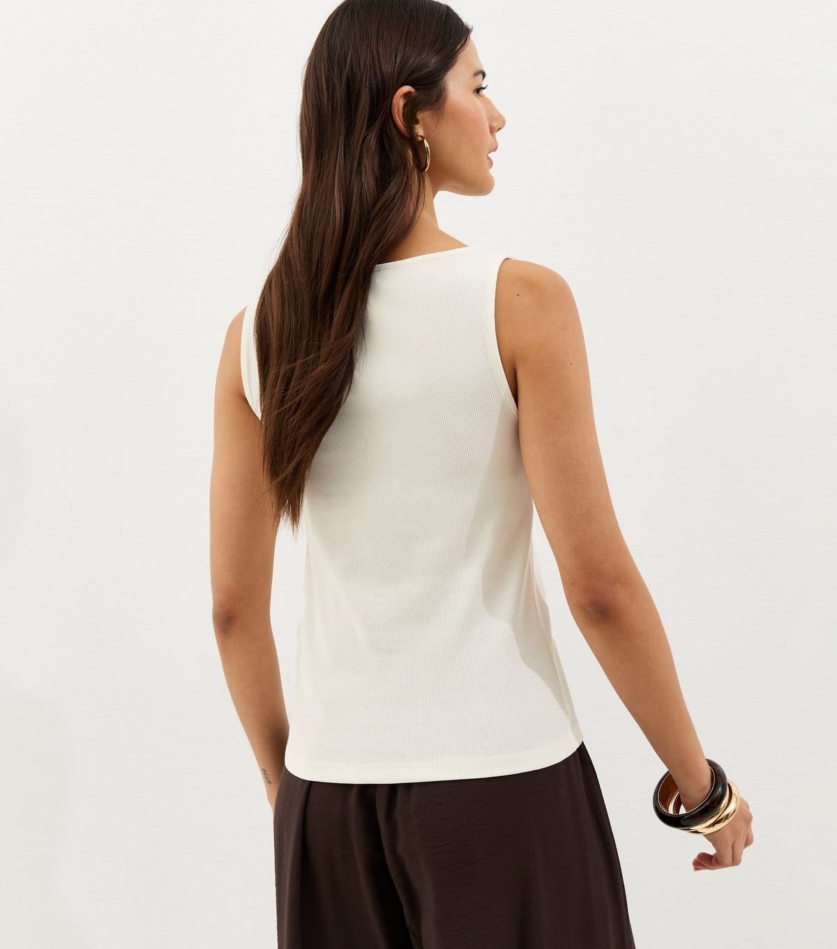 New Look Women's Cream Button Through Tank Top New Look - 4