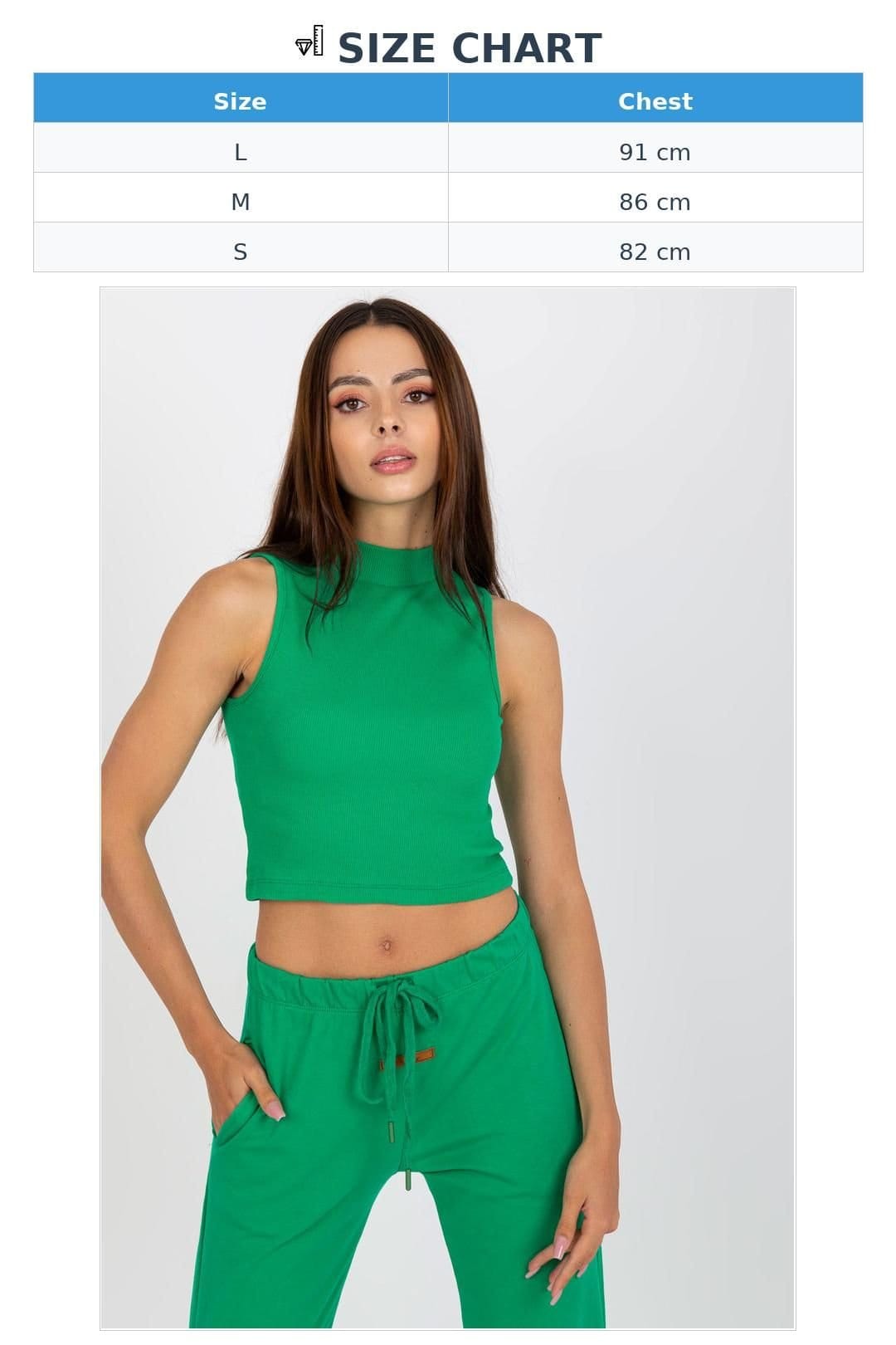 Love Lace Love Lace Women's Ribbed Half Sleeveless Top Style 167118 in Green - 4