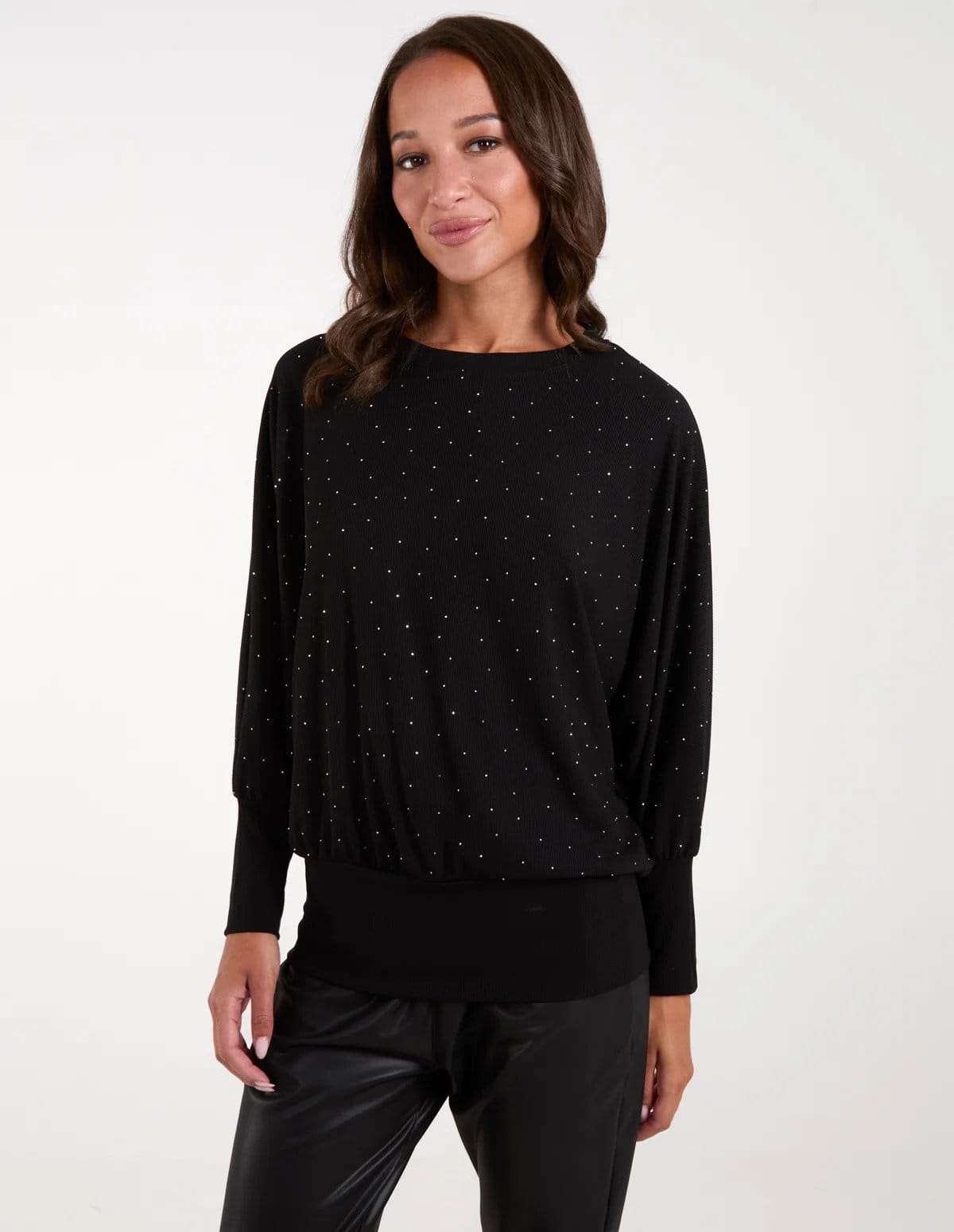 Blue Vanilla Batwing Top With Diamantes - 1