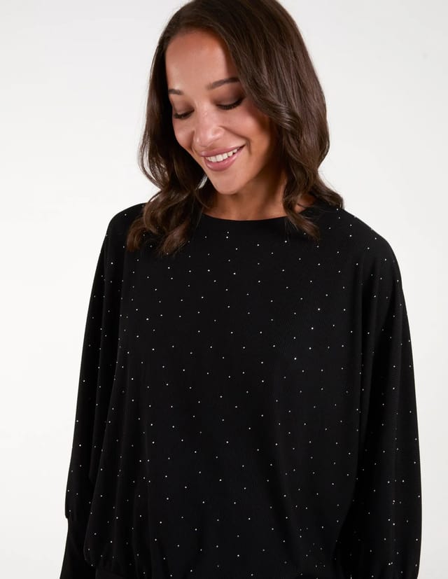 Blue Vanilla Batwing Top With Diamantes - 3