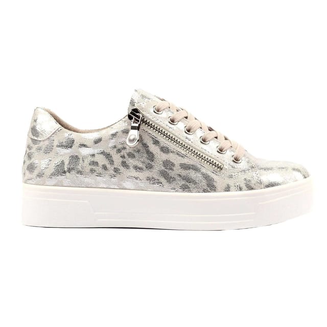 Lunar Lunar Women's Charm ll Animal Print Trainers in Silver - 2