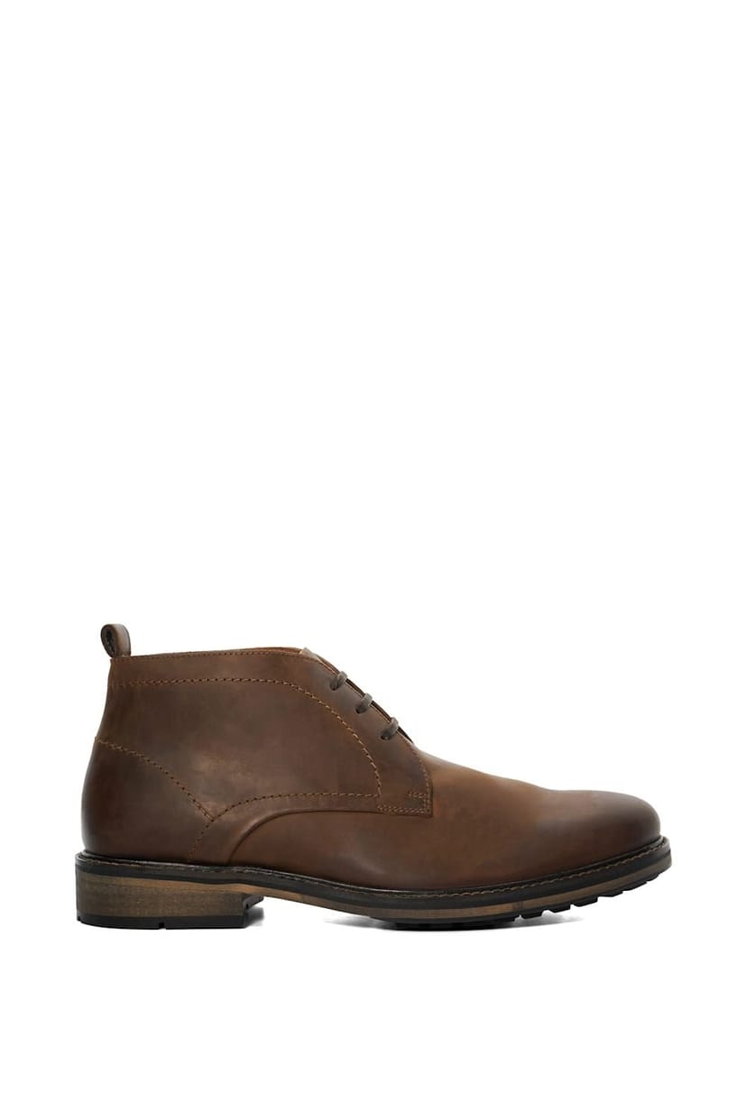 Dune London Dune London Men's Wide Fit 'Charleys' Leather Chukka Boots in Brown - 1