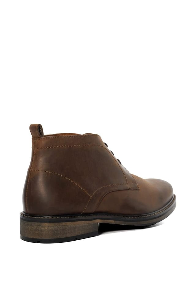 Dune London Dune London Men's Wide Fit 'Charleys' Leather Chukka Boots in Brown - 3