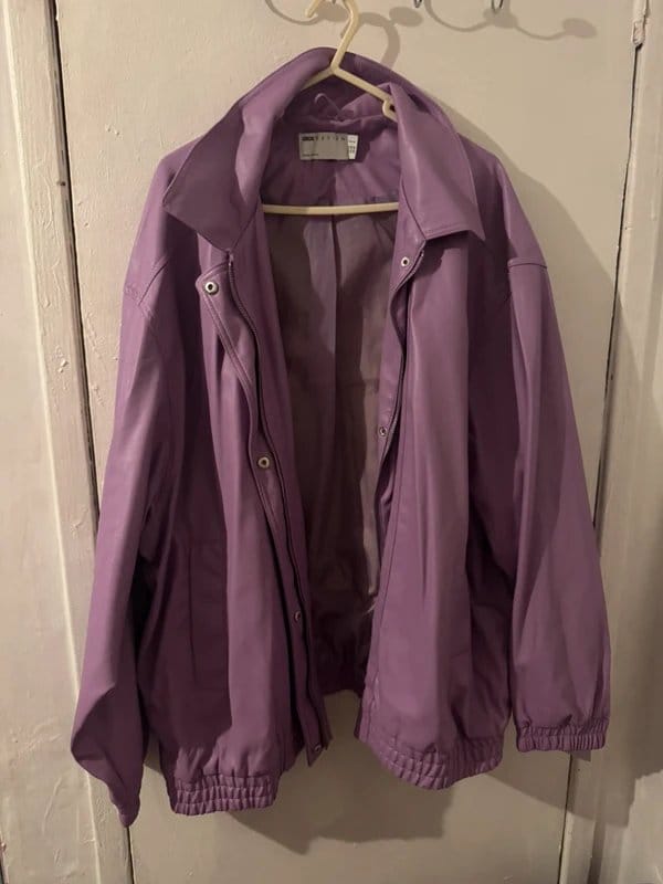 ASOS Purple Faux Leather Bomber Jacket
