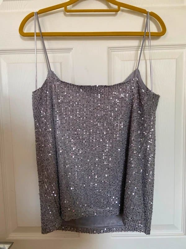 Primark Primark Silver Sequin Cami Top (NWOT) - Size M (10-12)