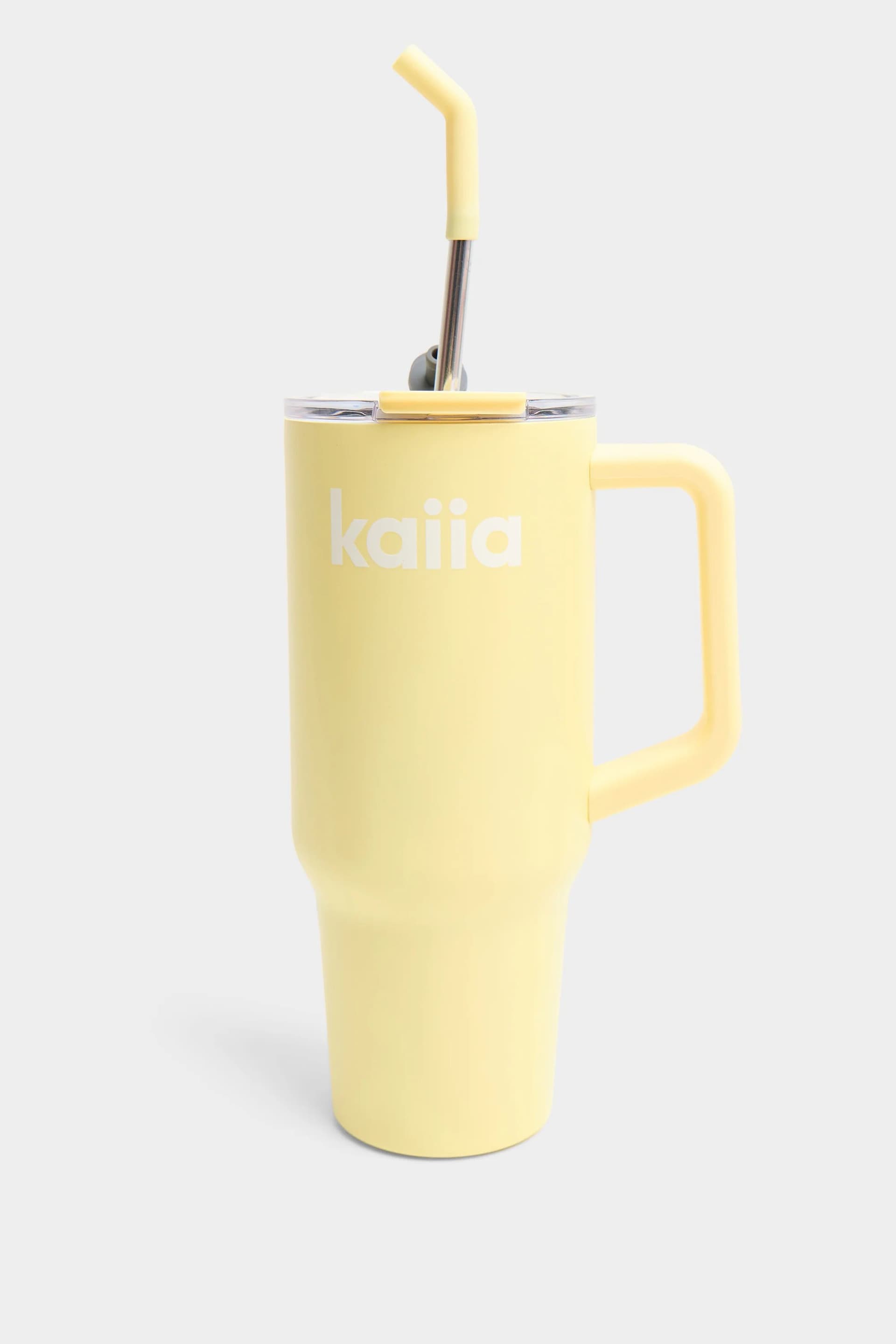 Kaiia Kaiia 1.2 Litre Straw Bottle Lemon